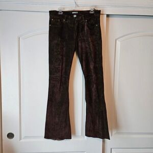 H&M Pants Womens 32 Brown Suede Flare Bell Bottom Western Boho Festival Hippie